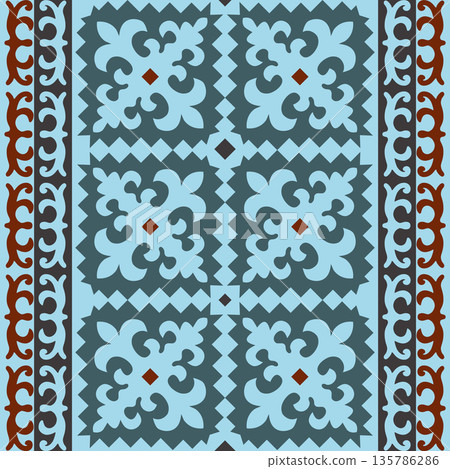 Kazakh nomadic tribes on background 135786286