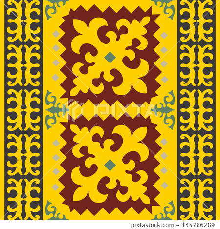 Kazakh nomadic tribes on background Kazakh nomadic tribes on background 135786289