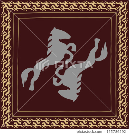 Kazakh nomadic tribes on background 135786292