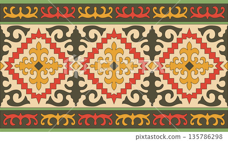 Kazakh nomadic tribes on background 135786298