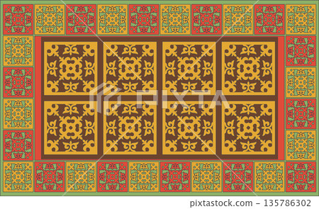 Kazakh nomadic tribes on background Kazakh nomadic tribes on background 135786302