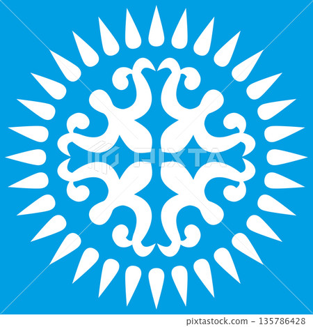 Kazakh nomadic tribes on background 135786428