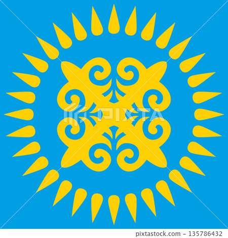 Kazakh nomadic tribes on background 135786432