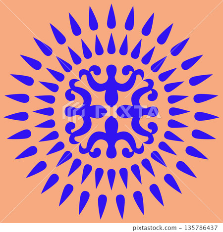 Kazakh nomadic tribes on background 135786437