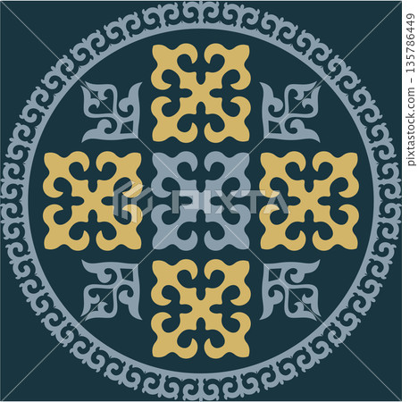 Kazakh nomadic tribes on background 135786449