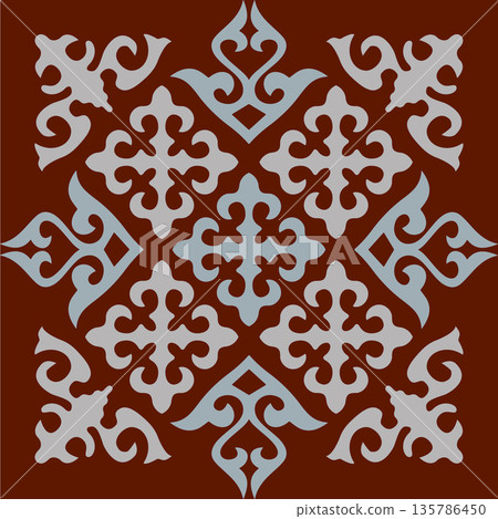 Kazakh nomadic tribes on background 135786450