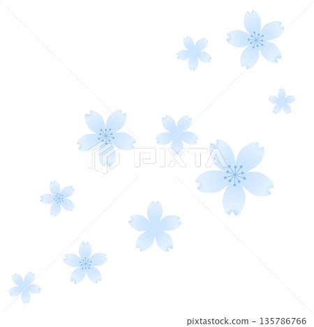 淺藍色簡約櫻花圖案 135786766