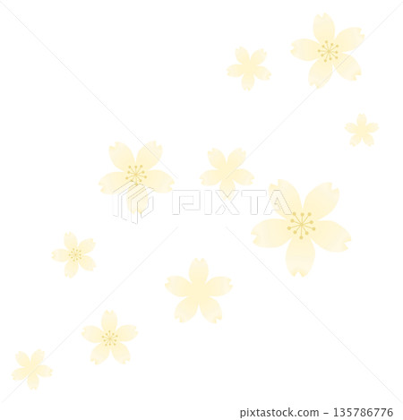 淺黃色簡約櫻花圖案 淺黃色簡約櫻花圖案 135786776