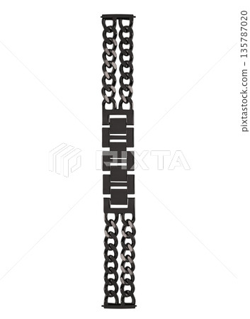 metal watchband, on white background in insulation 135787020