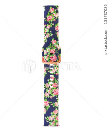 Silicone strap for smart watch, white background in insulation Silicone strap for smart watch, white background in insulation 135787026