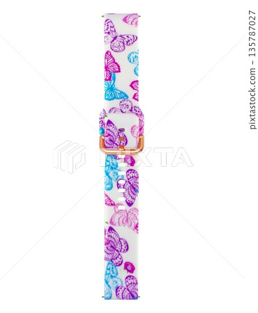 Silicone strap for smart watch, white background in insulation Silicone strap for smart watch, white background in insulation 135787027