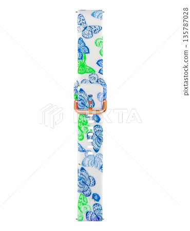 Silicone strap for smart watch, white background in insulation 135787028