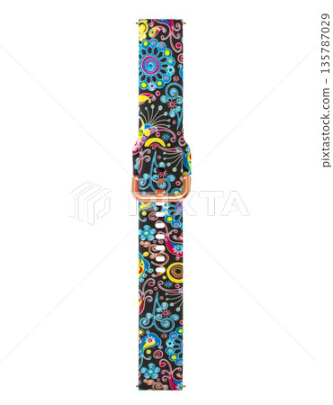 Silicone strap for smart watch, white background in insulation 135787029