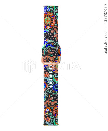 Silicone strap for smart watch, white background in insulation Silicone strap for smart watch, white background in insulation 135787030