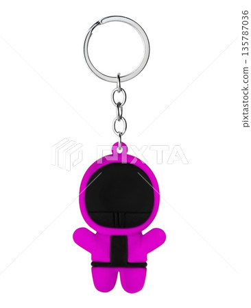 Keychain with chain, for keys, white background in insulation Keychain with chain, for keys, white background in insulation 135787036