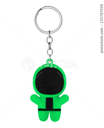 Keychain with chain, for keys, white background in insulation Keychain with chain, for keys, white background in insulation 135787039