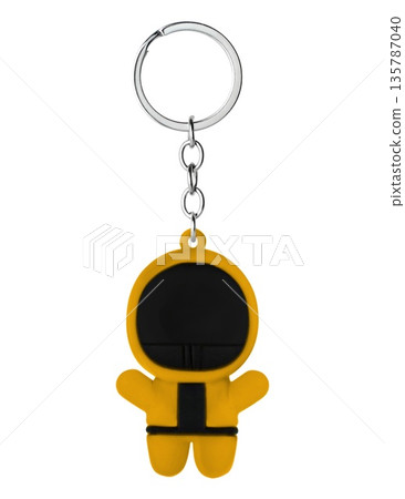 Keychain with chain, for keys, white background in insulation Keychain with chain, for keys, white background in insulation 135787040