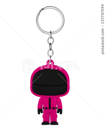 Keychain with chain, for keys, white background in insulation Keychain with chain, for keys, white background in insulation 135787044