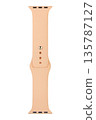 Silicone strap for watch, white background in insulation 135787127