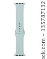 Silicone strap for watch, white background in insulation 135787132