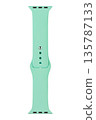 Silicone strap for watch, white background in insulation 135787133