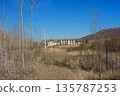 A field with a few trees and a building in the distance 135787253