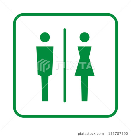 Green toilet sign icon 135787590