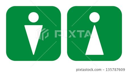 Green toilet sign icon Green toilet sign icon 135787609