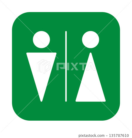Green toilet sign icon 135787610