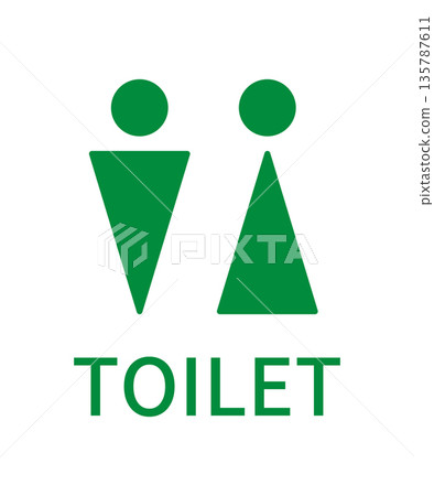 Green toilet sign icon 135787611