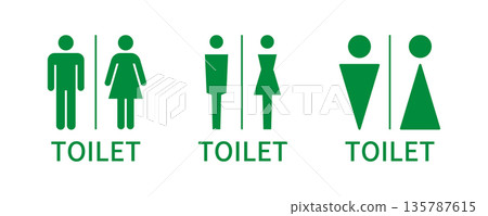Green toilet sign icon Green toilet sign icon 135787615