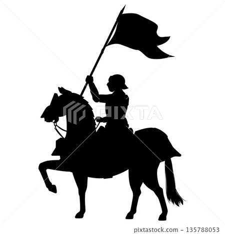 Western knight on horseback 135788053