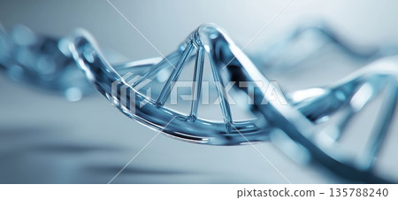 DNA double helix modeling genetic information and science. Abstract DNA structure representing life science, biotechnology, and genetic research DNA double helix modeling genetic information and science. Abstract DNA structure representing life science, biotechnology, and genetic research 135788240