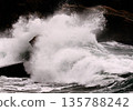 Crashing waves, flying spray 135788242