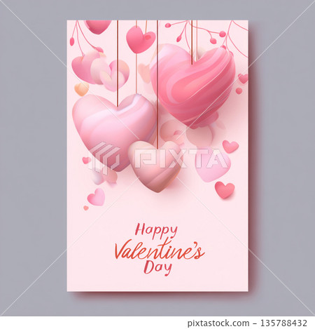 Romantic Valentines Day Card with Love and... - Stock Illustration ...