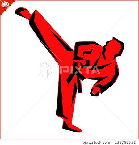 Martial art colored simbol design. Karate emblem. Martial art colored simbol design. Karate emblem. 135788531