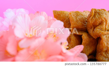 Colorful inari sushi in spring 135788777