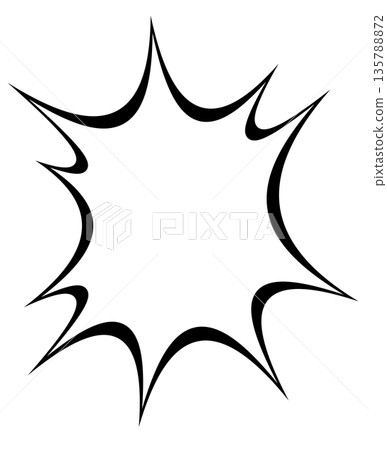 Explosion speech bubble (black line, white paint) Explosion speech bubble (black line, white paint) 135788872