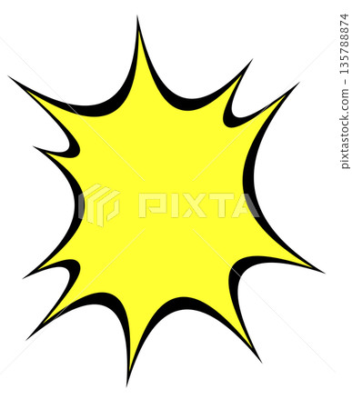 Explosion speech bubble (black line, yellow paint) 135788874