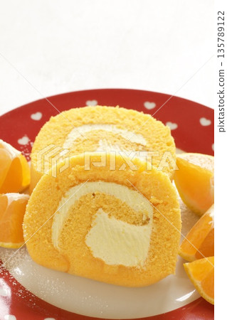 Orange roll cake Orange roll cake 135789122
