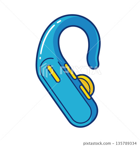 Ear cuff-type wireless earphone icon for hands-free calling and music playback 135789334