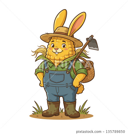 Corn Rabbit Farmer Corn Rabbit Farmer 135789850
