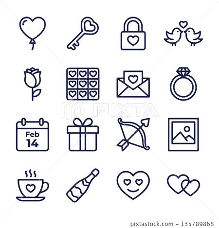 Valentine's Day Icon Set 135789868