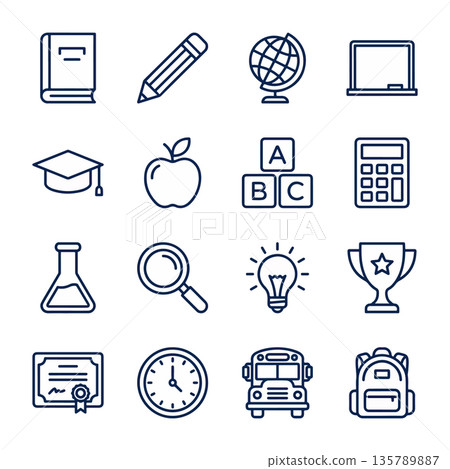 School and Education Icon Set 135789887