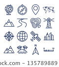 Navigation and Geography Icons 135789889