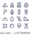 Camping and Outdoor Adventure Icons 135789890