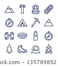 Hiking and Camping Icon Set 135789892