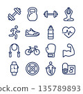 Fitness and Exercise Icons 135789893