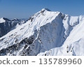 The main ridge of the Tanigawa mountain range seen from the Tenjin Ridge of Mt. Tanigawa in midwinter 135789960