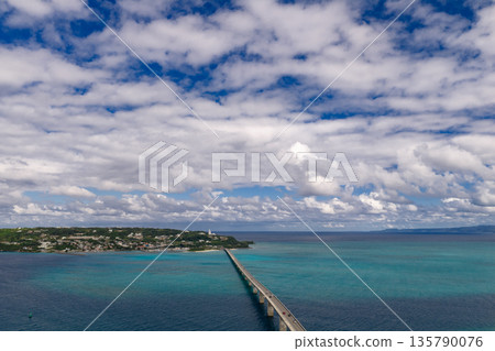 Kouri Island and Kouri Bridge (aerial view taken by drone) 135790076